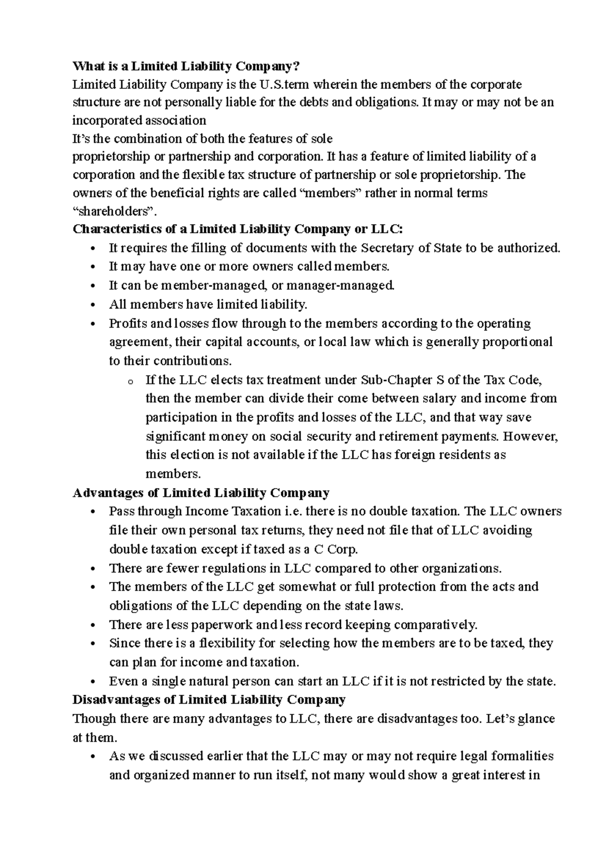 希少　LIMITED LIABILITY and THE CORPORATION Limited Liability Companies and Partnerships