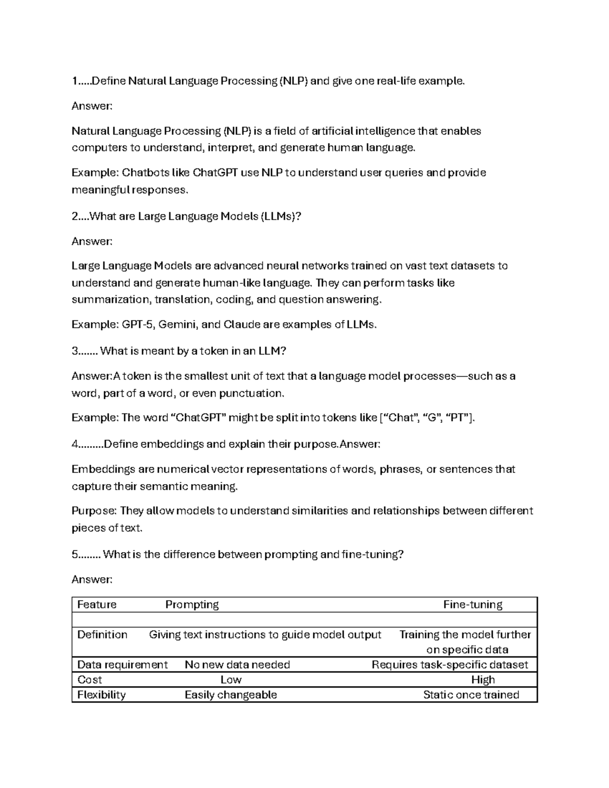 PE QB - NOTES on Natural Language Processing and Prompt Engineering ...