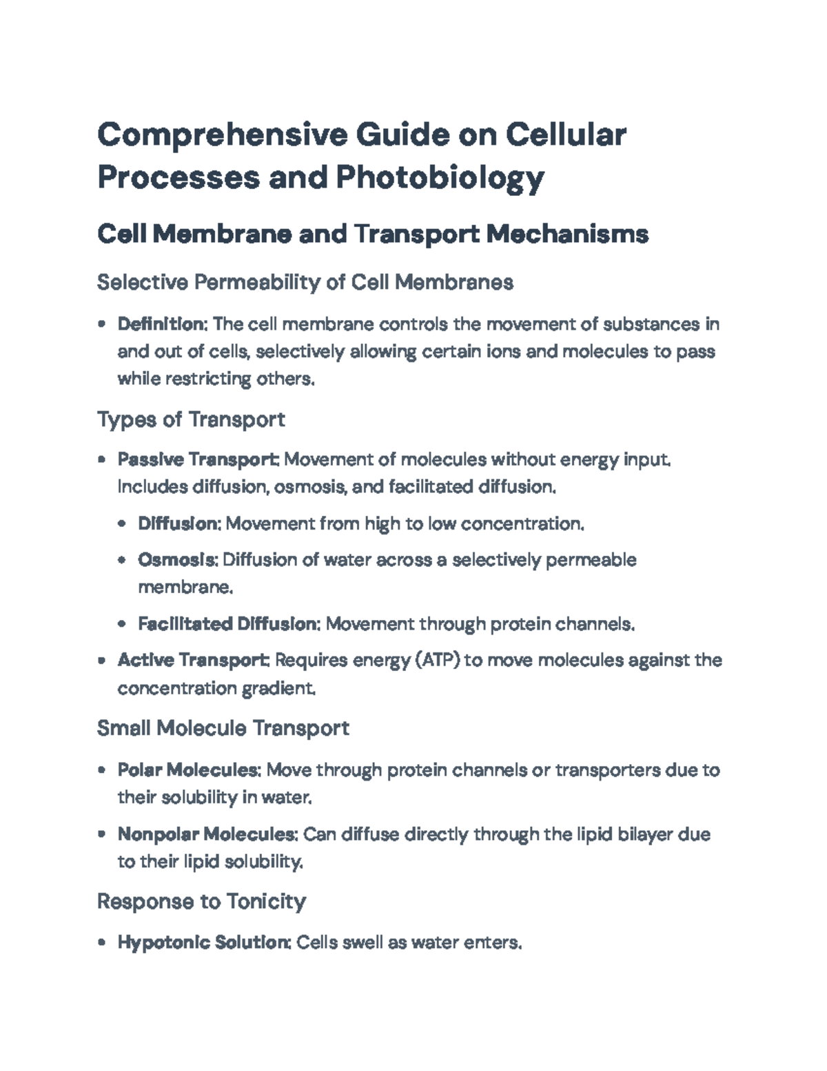 Comprehensive Guide to Cellular Processes & Photosynthesis Mechanisms ...