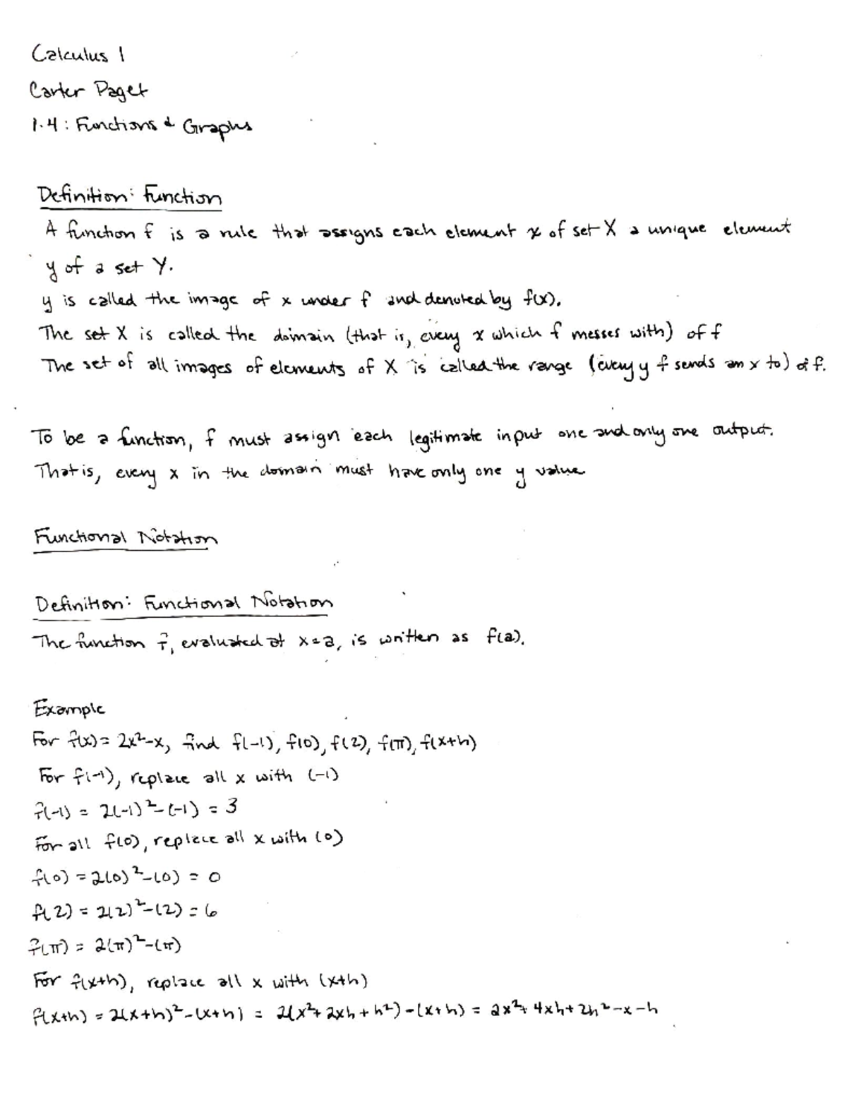 Calculus I: 1.4 Functions and Graphs Overview - Studocu