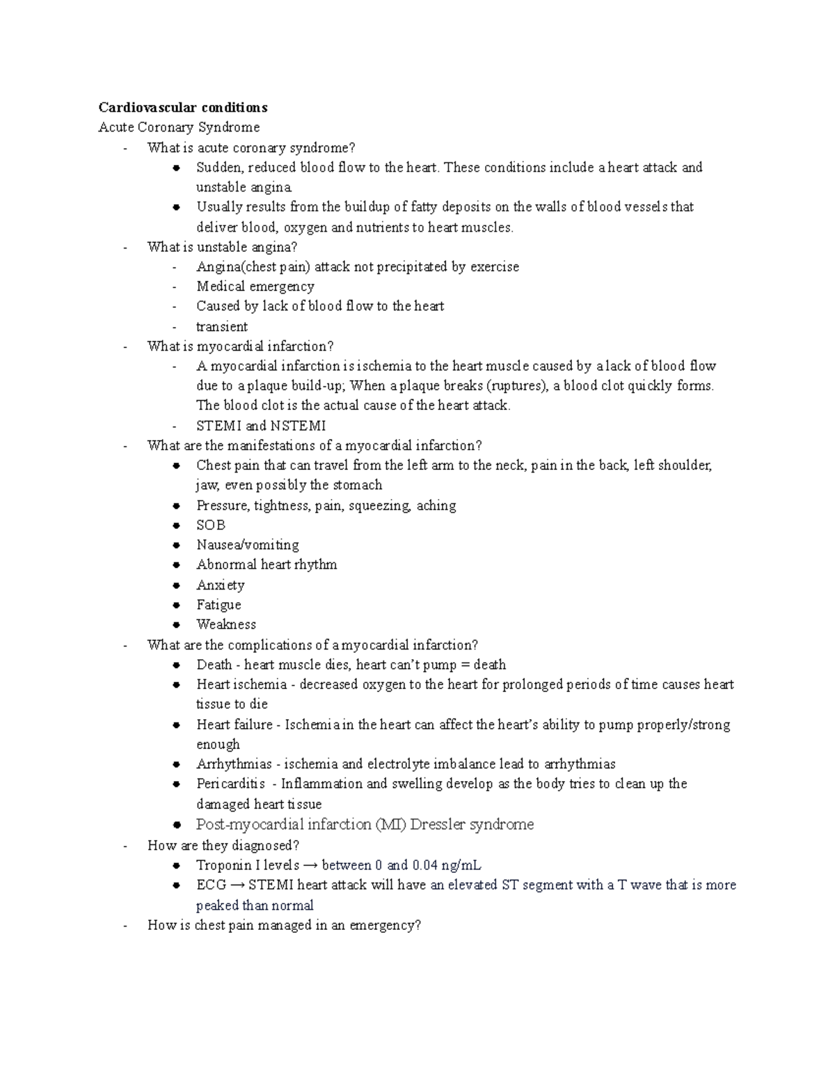 Acute Coronary Syndrome (ACS) Cheat Sheet: Concepts & Management Guide ...