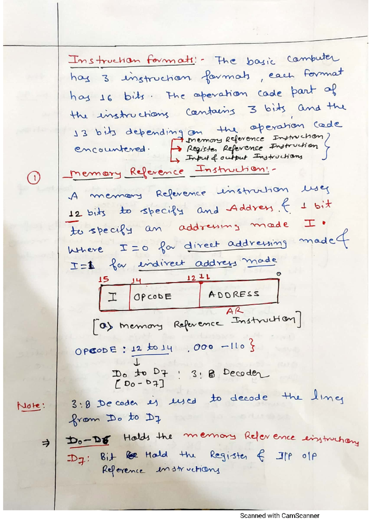 3.1 Instruction Formats - Instruction The basic computer has 3 ...