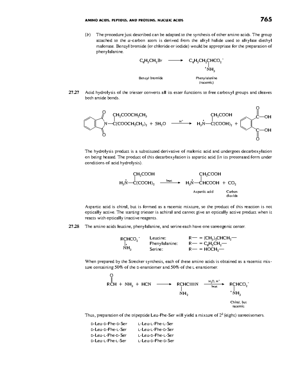 Organic Chemistry 4th Ed: Amino Acids & Peptides (765) - Studocu