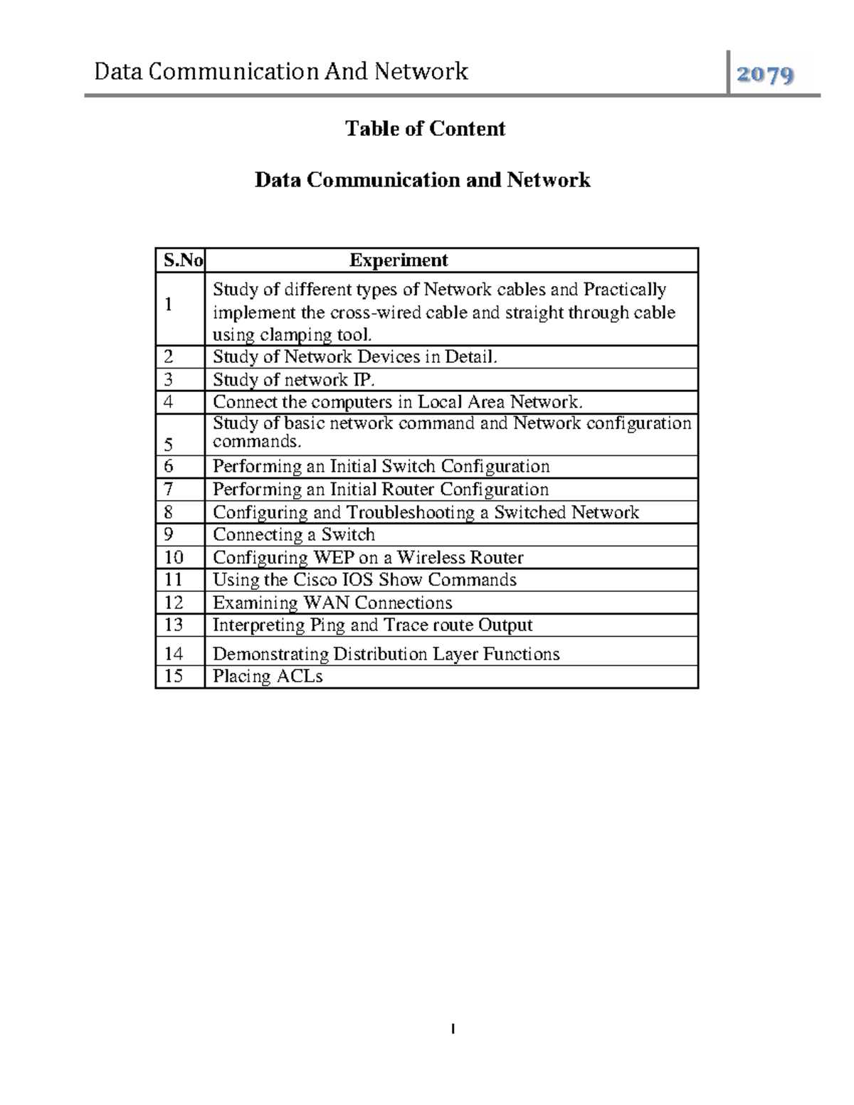 Data Communication and Network Lab Manual (Course Code: 2079) - Studocu