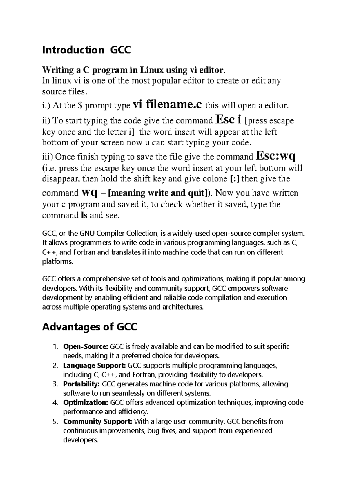GCC Unit 3-1: C Programming and Shell Scripting in Linux - Studocu