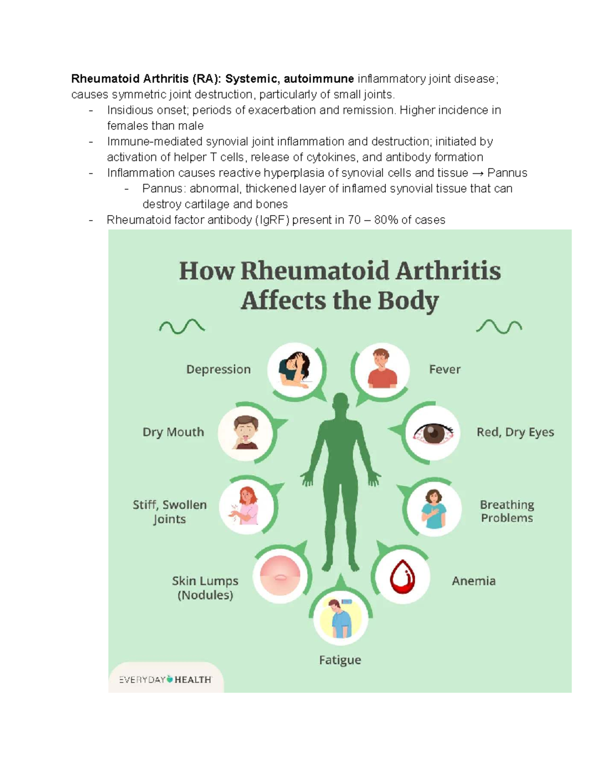 Good Patho Final Review: RA, Gout, Burns, and Immunity Insights - Studocu