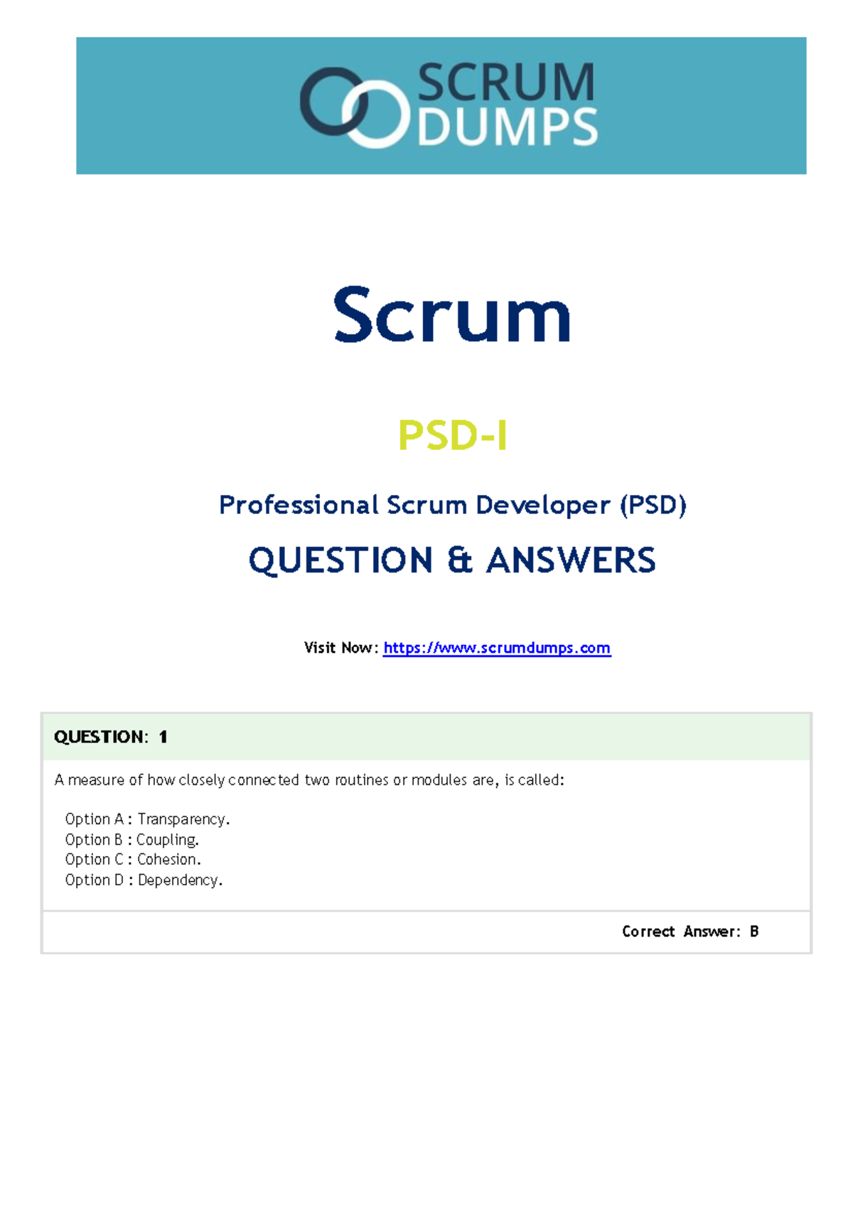 PSD-I - PSD I - Scrum PSD-I Professional Scrum Developer (PSD) QUESTION ...