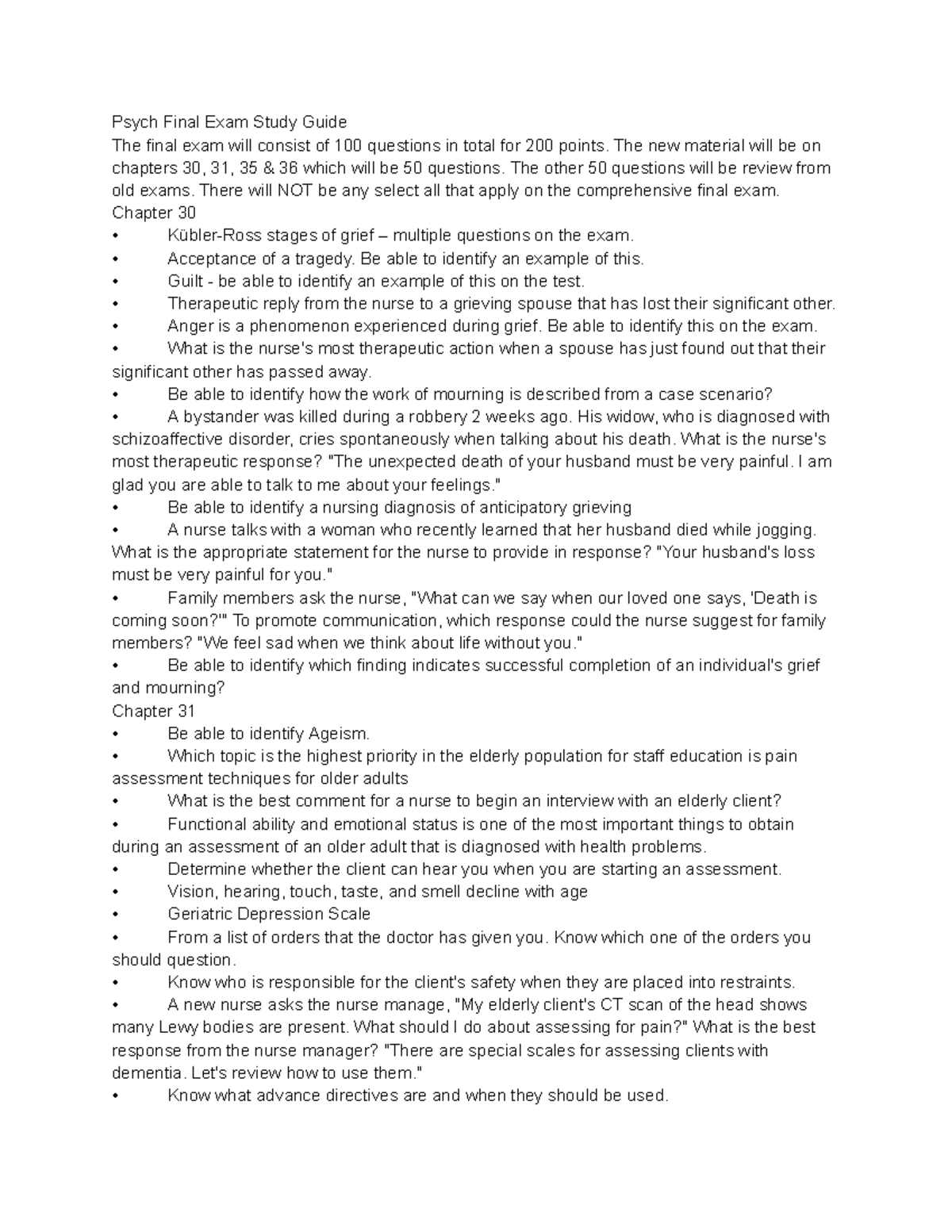 Psych 101 final exam study guide: Key concepts and chapters overview ...