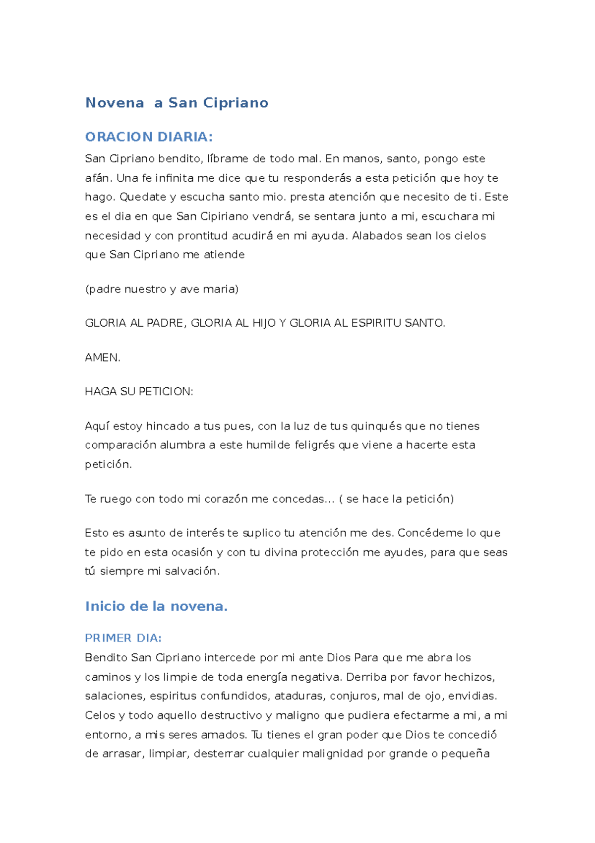 Novena a San Cipriano: Oraciones Diarias para Protección y Liberación ...