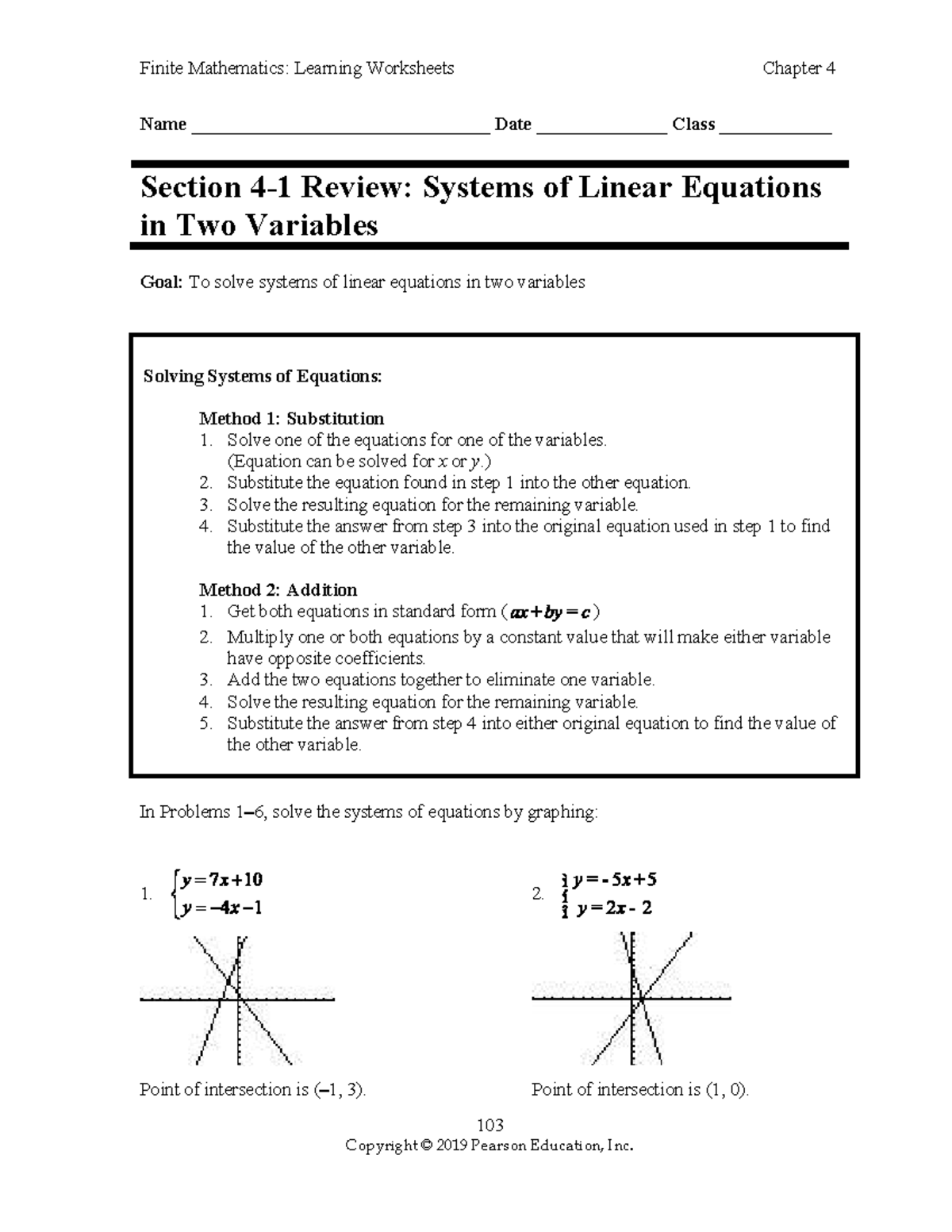 Finite Math: Ch 4 - Systems of Linear Equations Practice Answers - Studocu