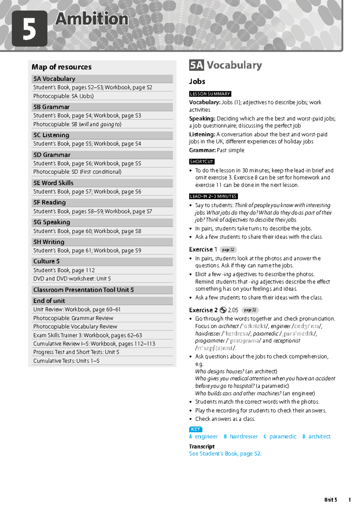 Unit 5 - English Vocabulary and Grammar Resources - Studocu