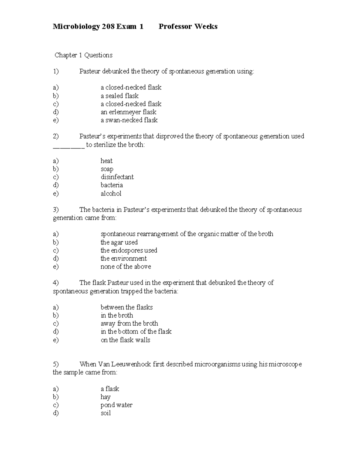 Microbiology 208 Exam 1 Study Guide - Fall 2025 - Studocu