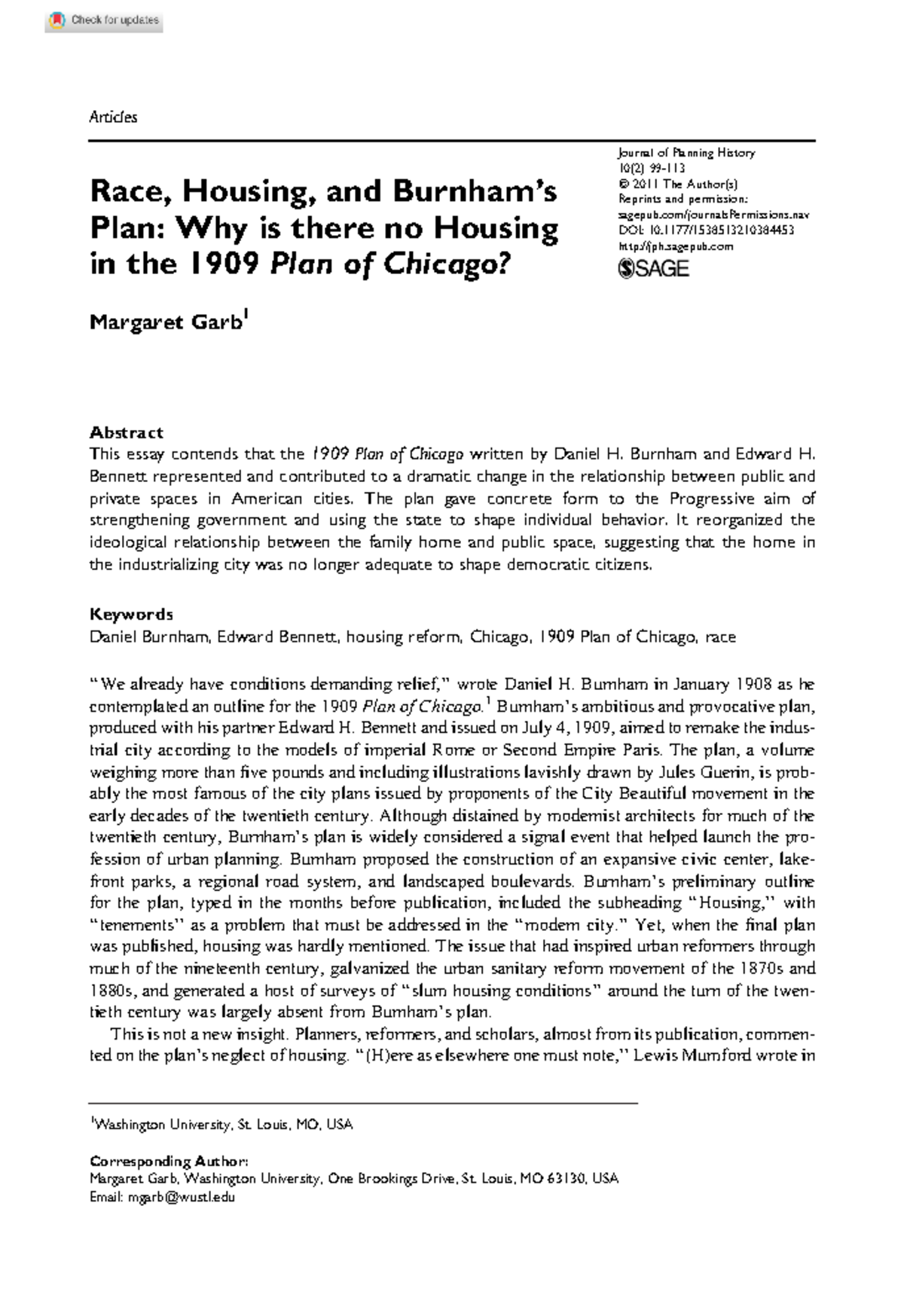 Race, Housing, and the 1909 Chicago Plan: A Critical Analysis Essay ...
