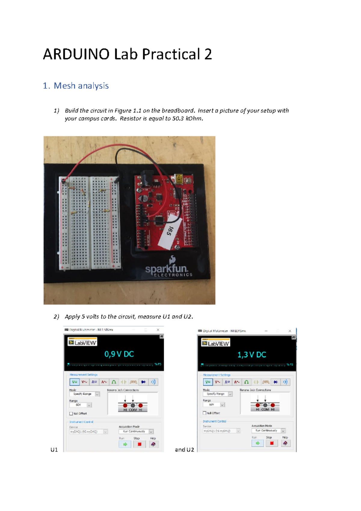 Lab Practical 2: ARDUINO Mesh Analysis & Circuit Design Guide - Studeersnel