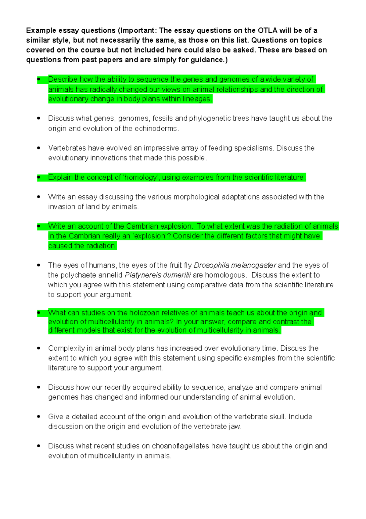 Example Essay Questions 2022 - Example essay questions (Important: The ...