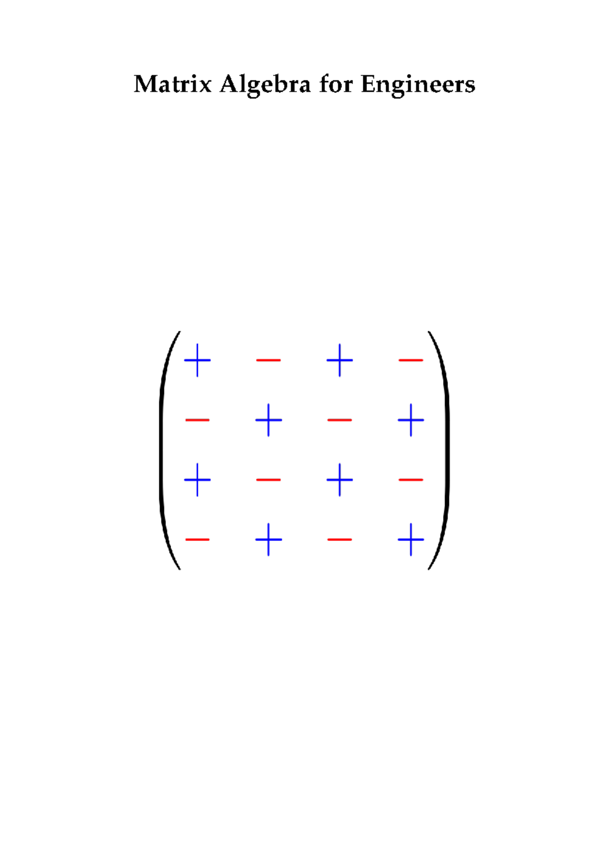 Matrix Algebra for Engineers (ENGR 101) Lecture Notes - Week 1 - Studocu