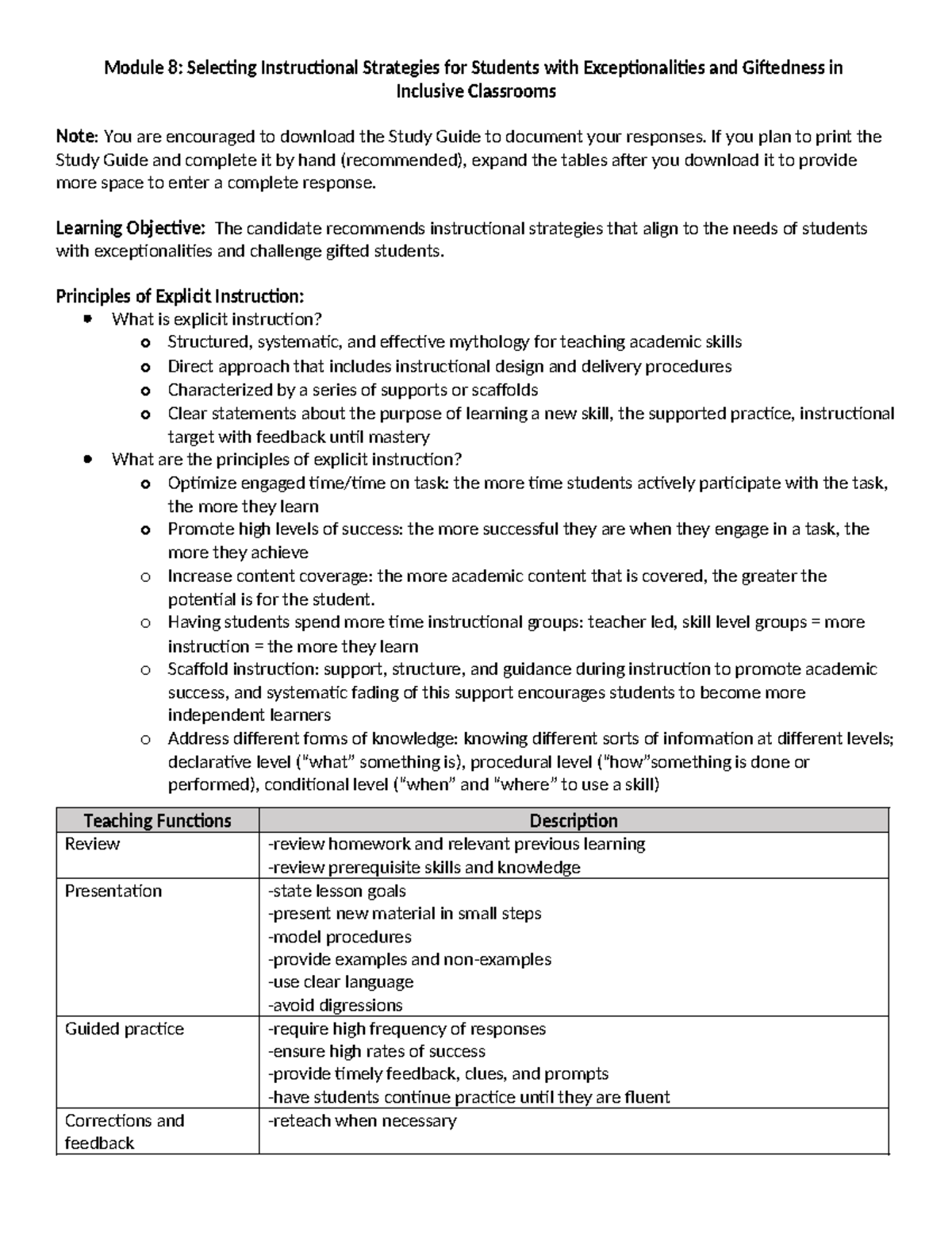 D096 Mod 8 - Module 8 notes "study guide" for D096 - Module 8 ...