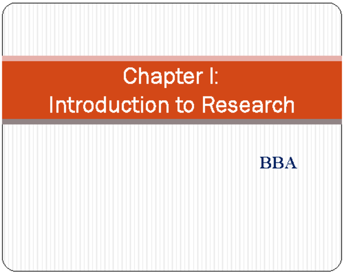 BBA Business Research Method: Chapter 1 - Introduction to Research ...
