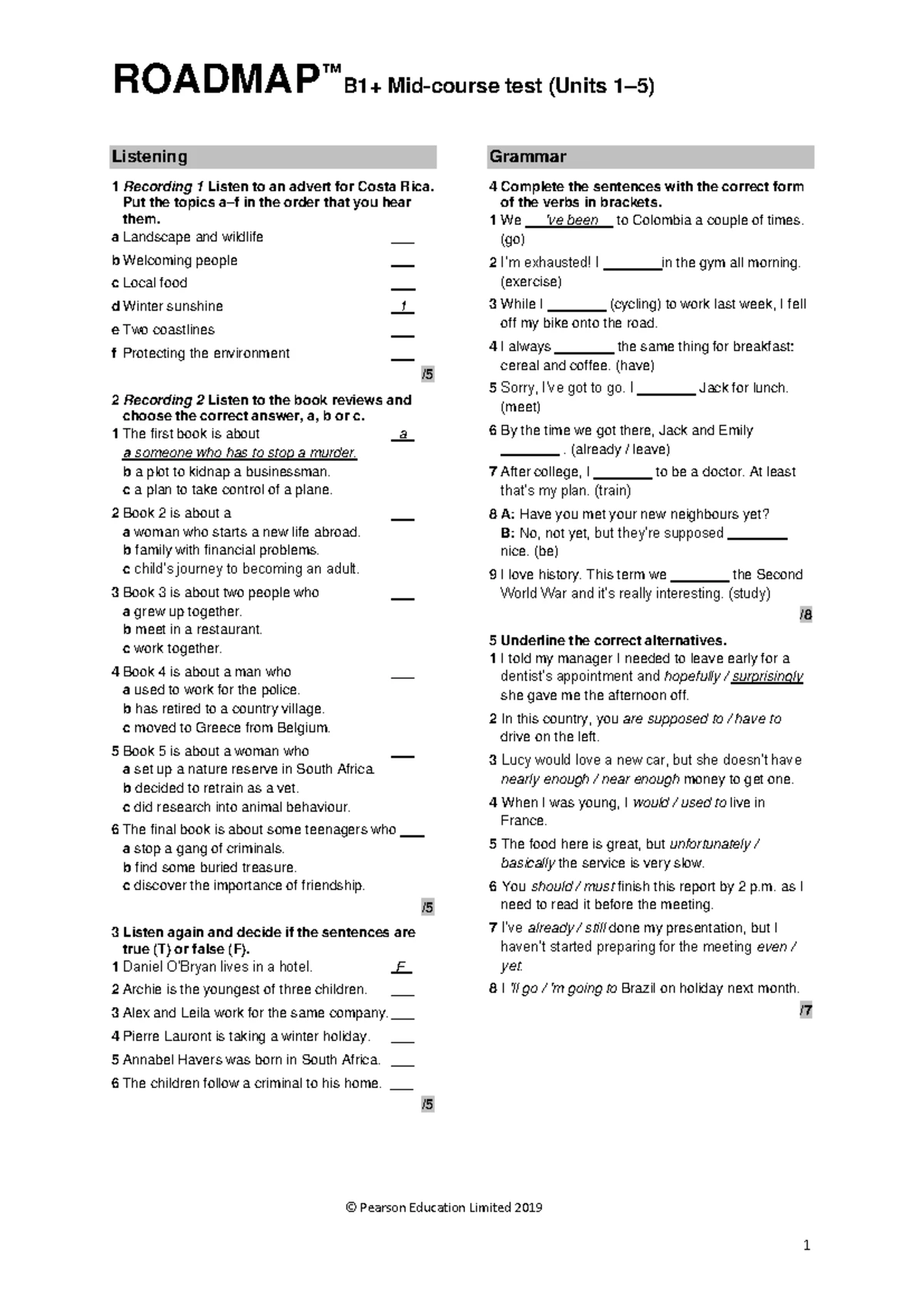 English 9 UNIT 9 Natural Disasters Test 5 Review and Practice - Studocu