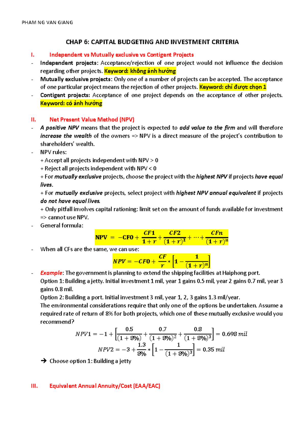 Capital Budgeting Concepts and Methods: Detailed Analysis (Part 1 ...