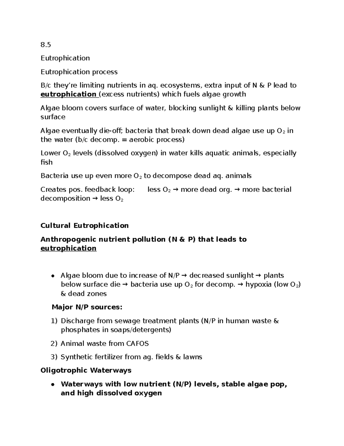 8.5, 8.6, 9 - Eutrophication, Thermal Pollution & Ocean Acidification ...