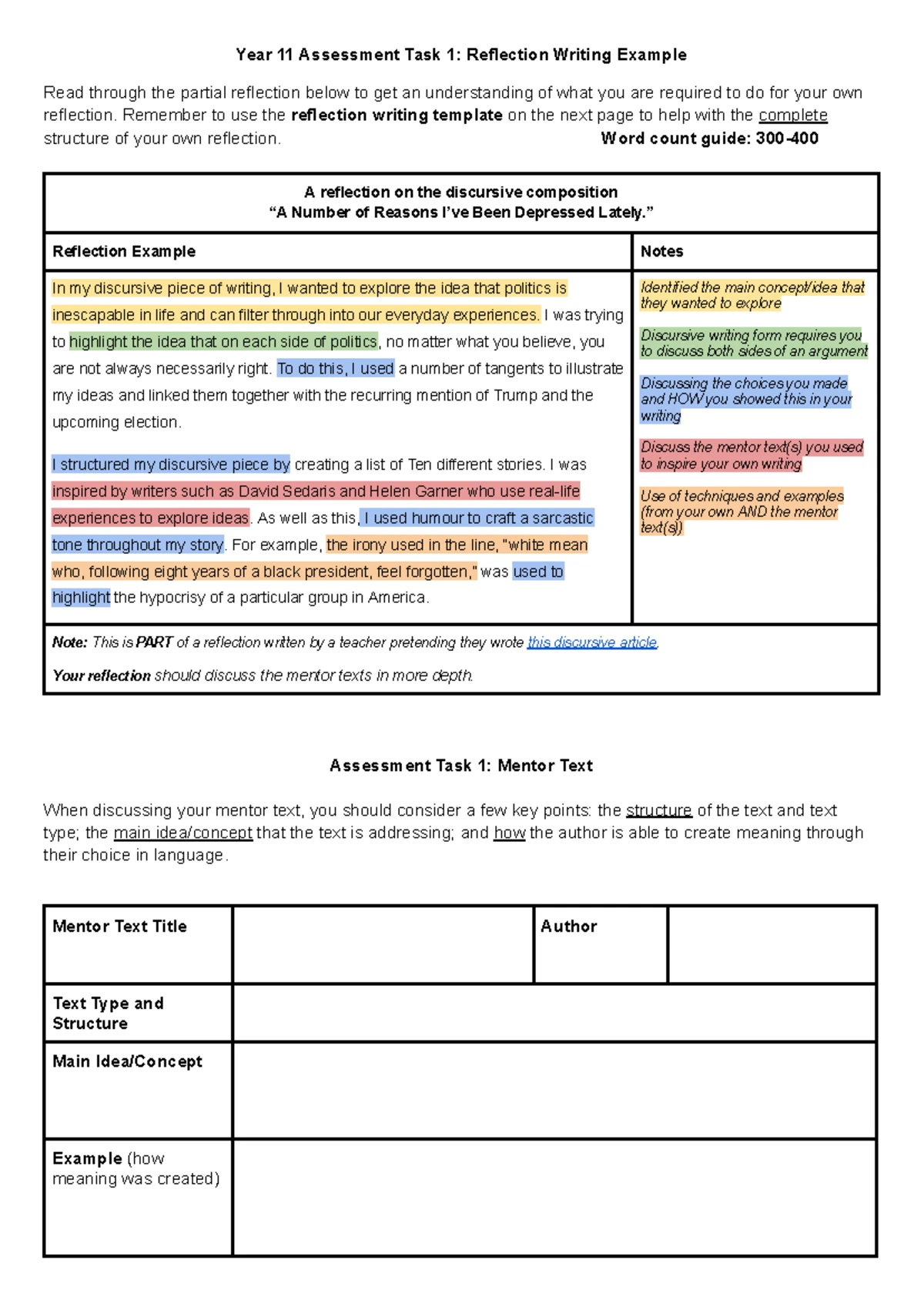 Year 10 Assessment 1 Essay Writing Scaffold Guide - Studocu