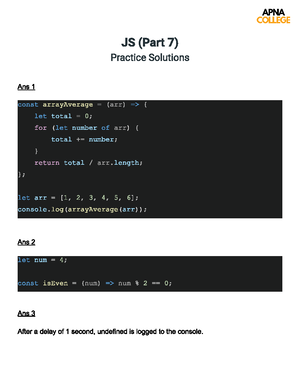15. JS Part 8 (Ans) - JS practice question for students - Javascript ...
