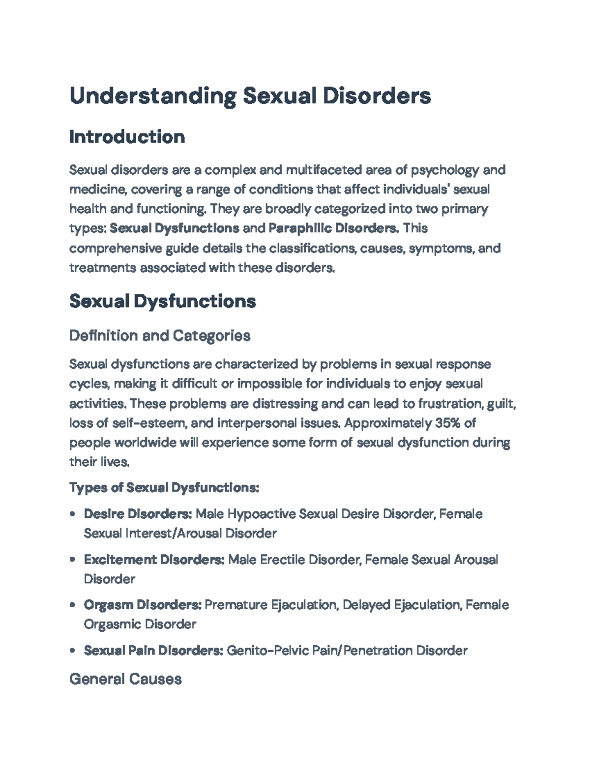 Understanding Sexual Disorders: Classifications, Causes, and Treatments ...