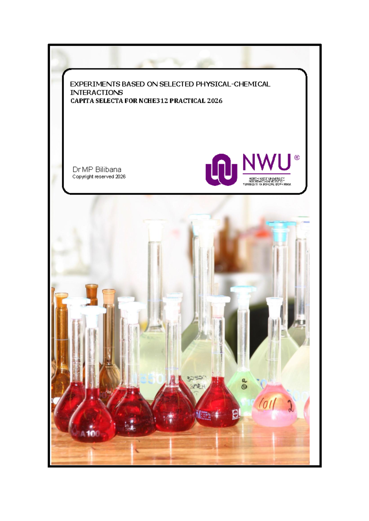 NCHE312 Practical Guide: Selected Experiments in Physical Chemistry ...