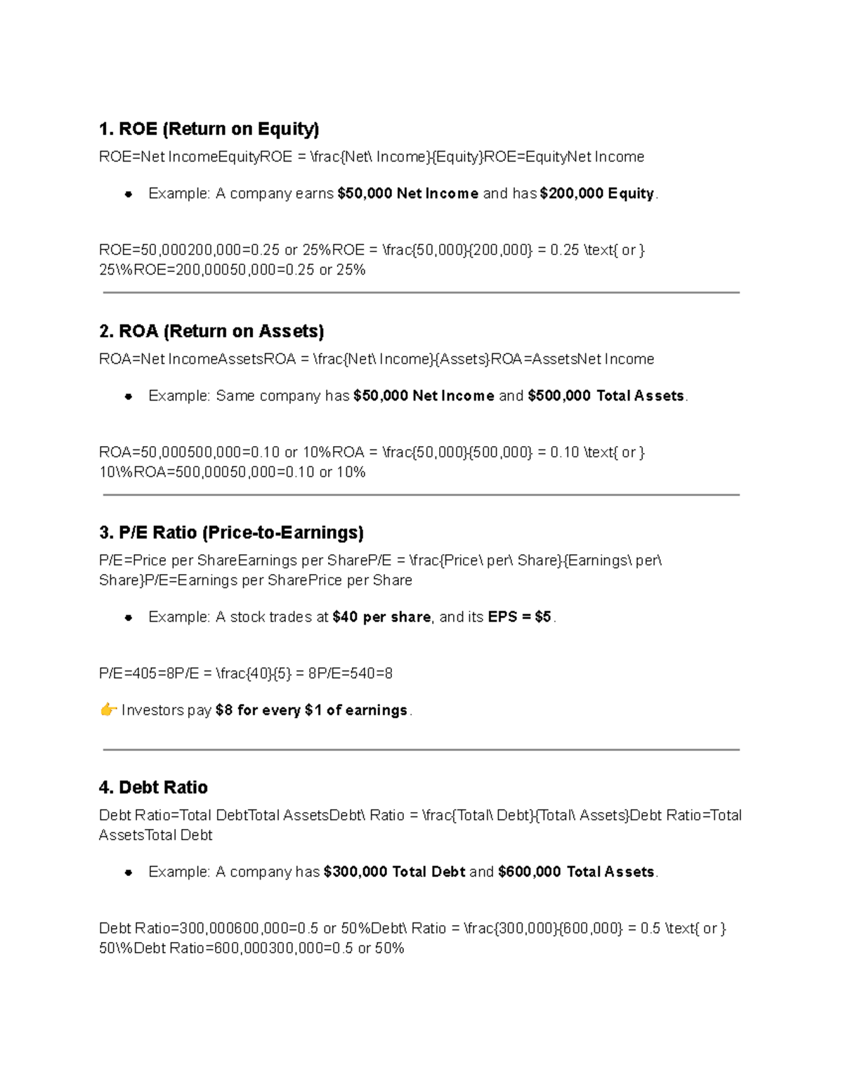 Finance Metrics & Formulas Overview for FIN 300 Students - Studocu