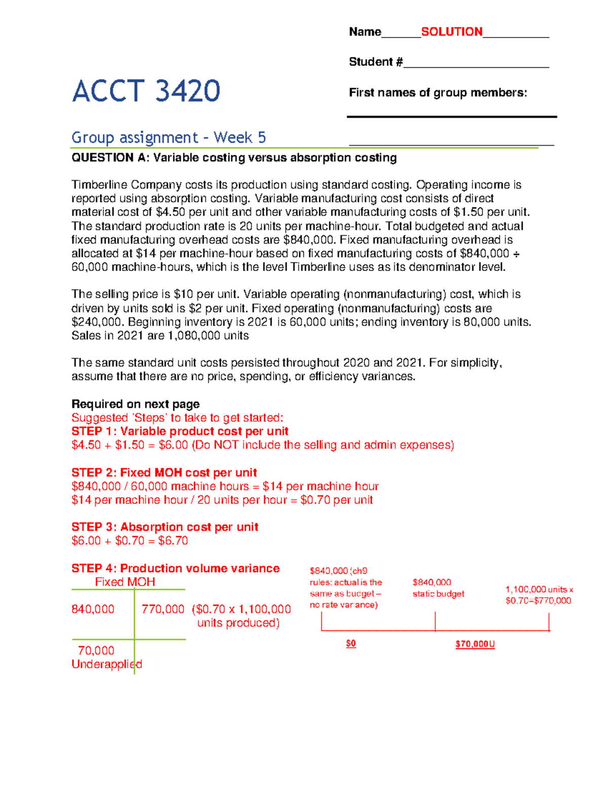 3420 - Group assignment - Week 5 Solution FOR Blackboard - ACCT 3420 ...