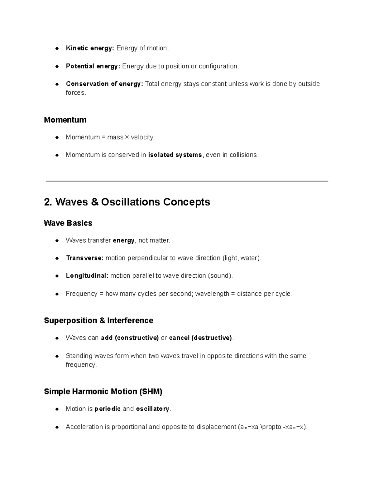 Physicas concepts 2 - phy notes - Kinetic energy: Energy of motion ...