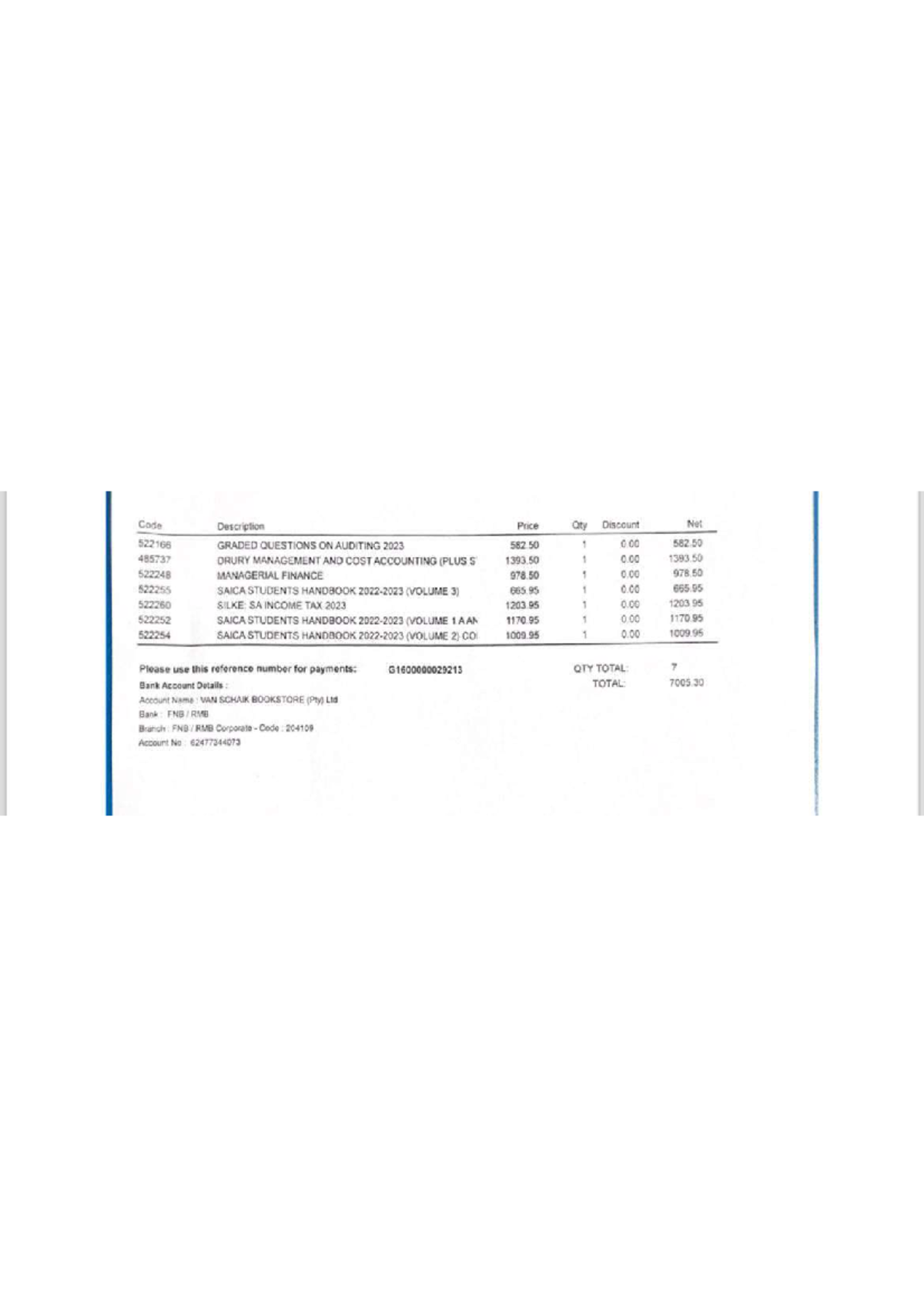 Book quote - quoatation for accounting science book - Code Description ...