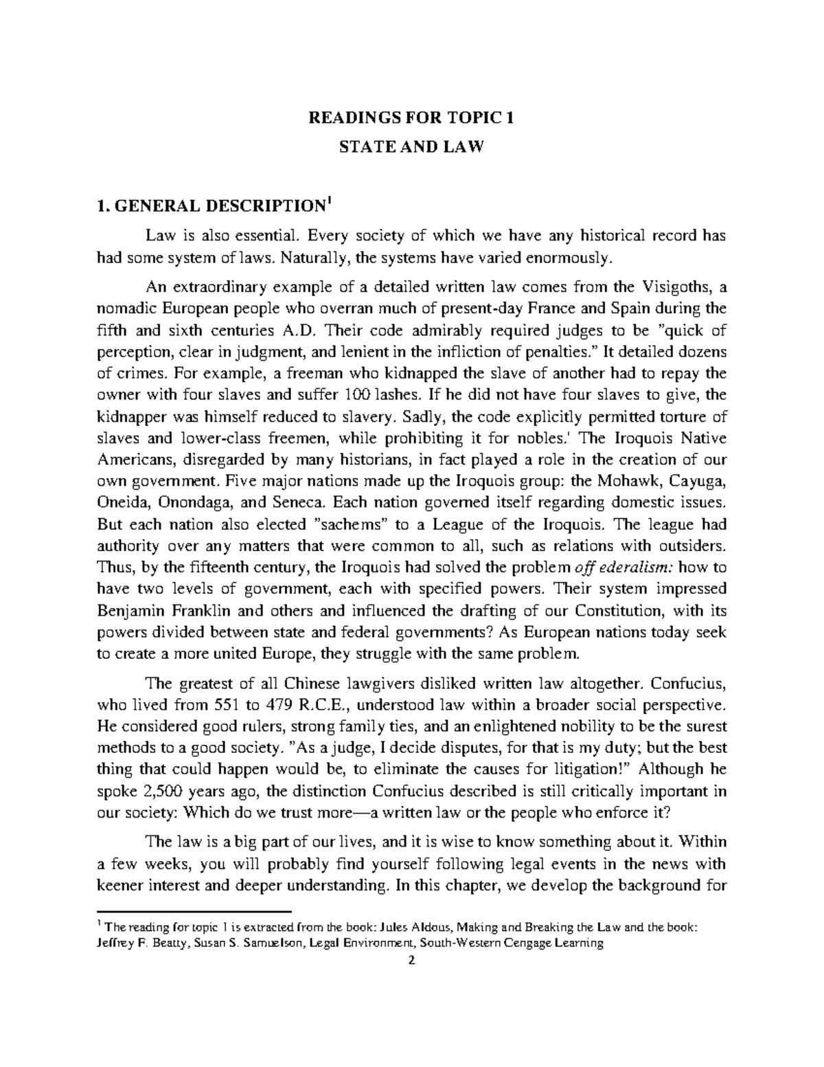 Introduction to Law: Chapter 1 - State and Law Overview - Studocu