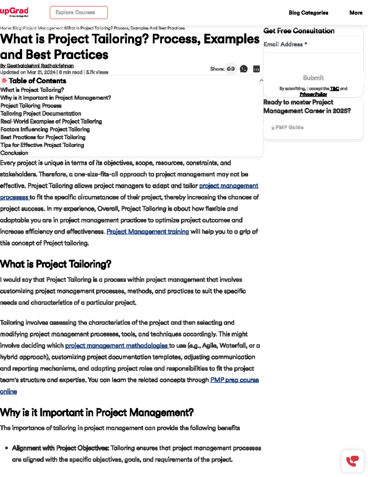 Project Management 3: Understanding Project Tailoring - Processes ...