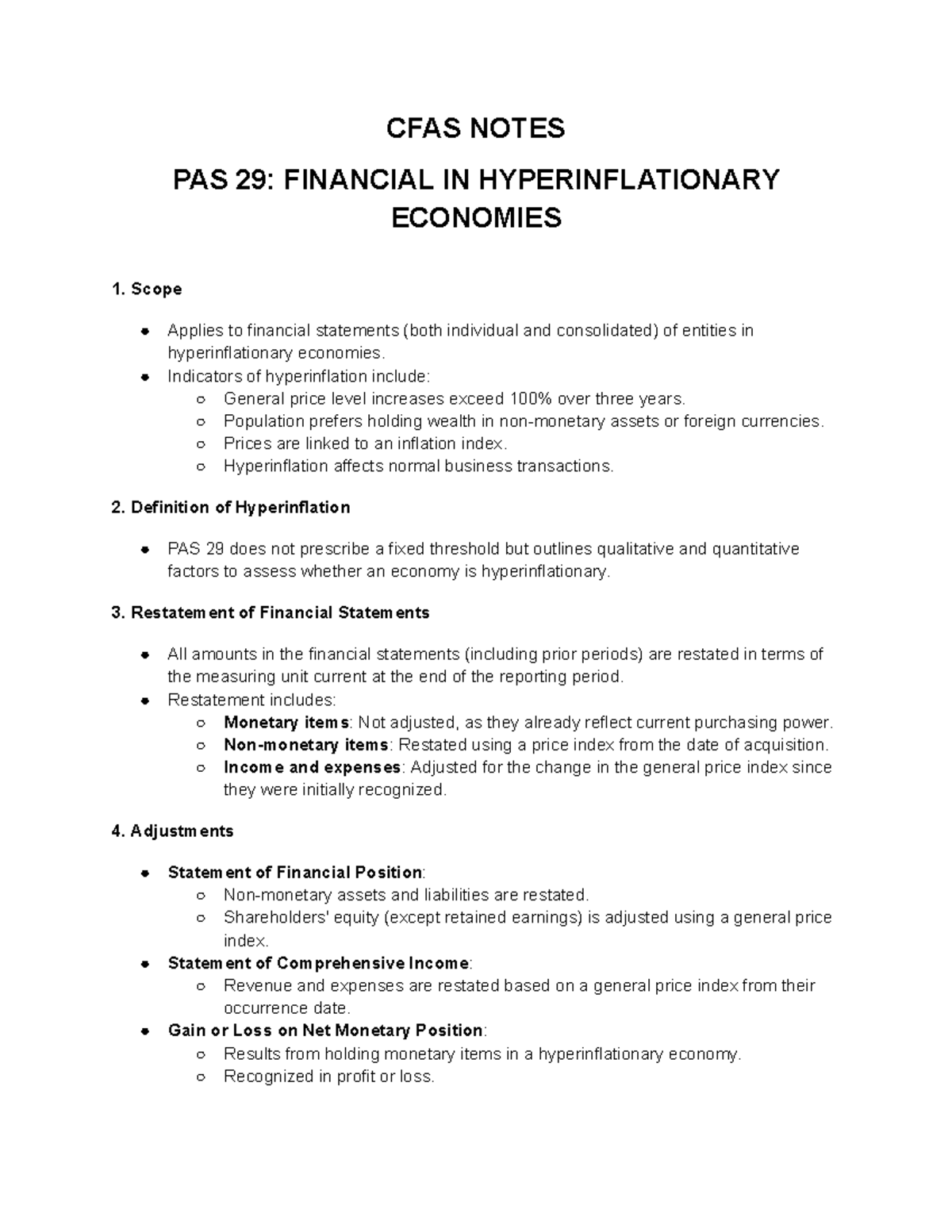 CFAS- Comprehensive Notes on Financial Reporting Standards - Studocu
