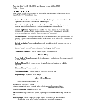 NCTRC Exam Reference List for Therapeutic Recreation Certification ...