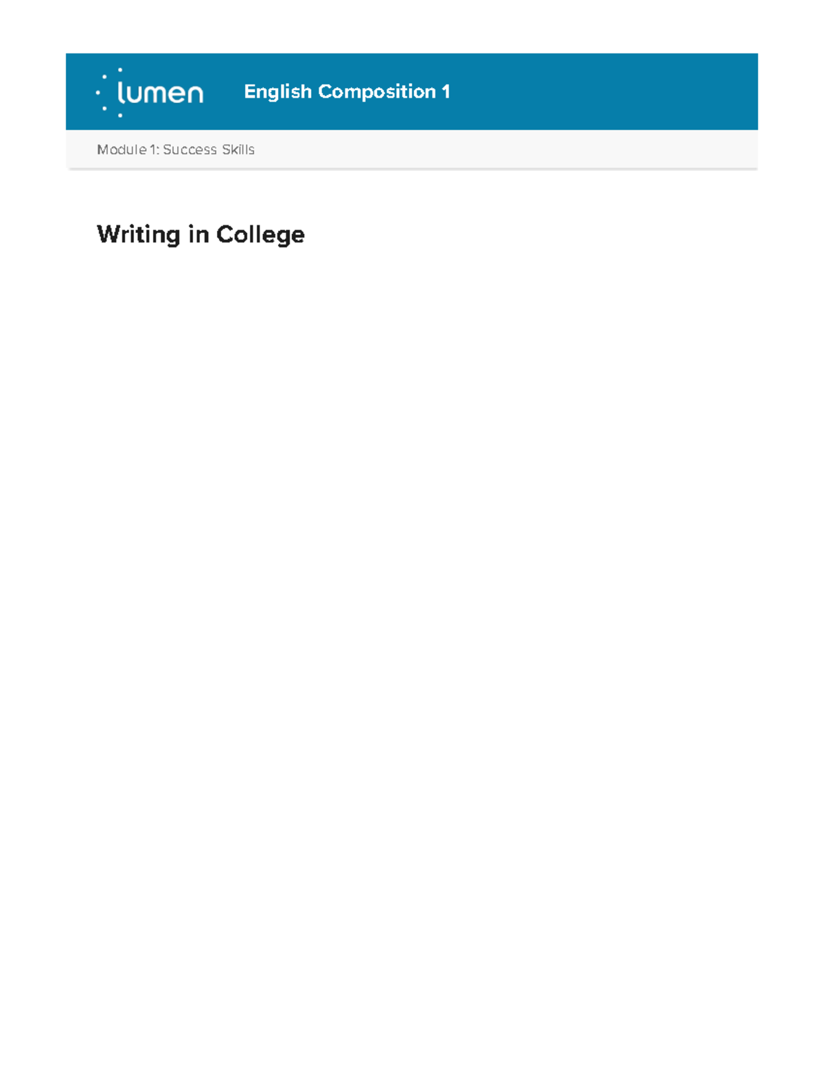 Effective Writing Strategies for English Composition 1: Success Skills ...