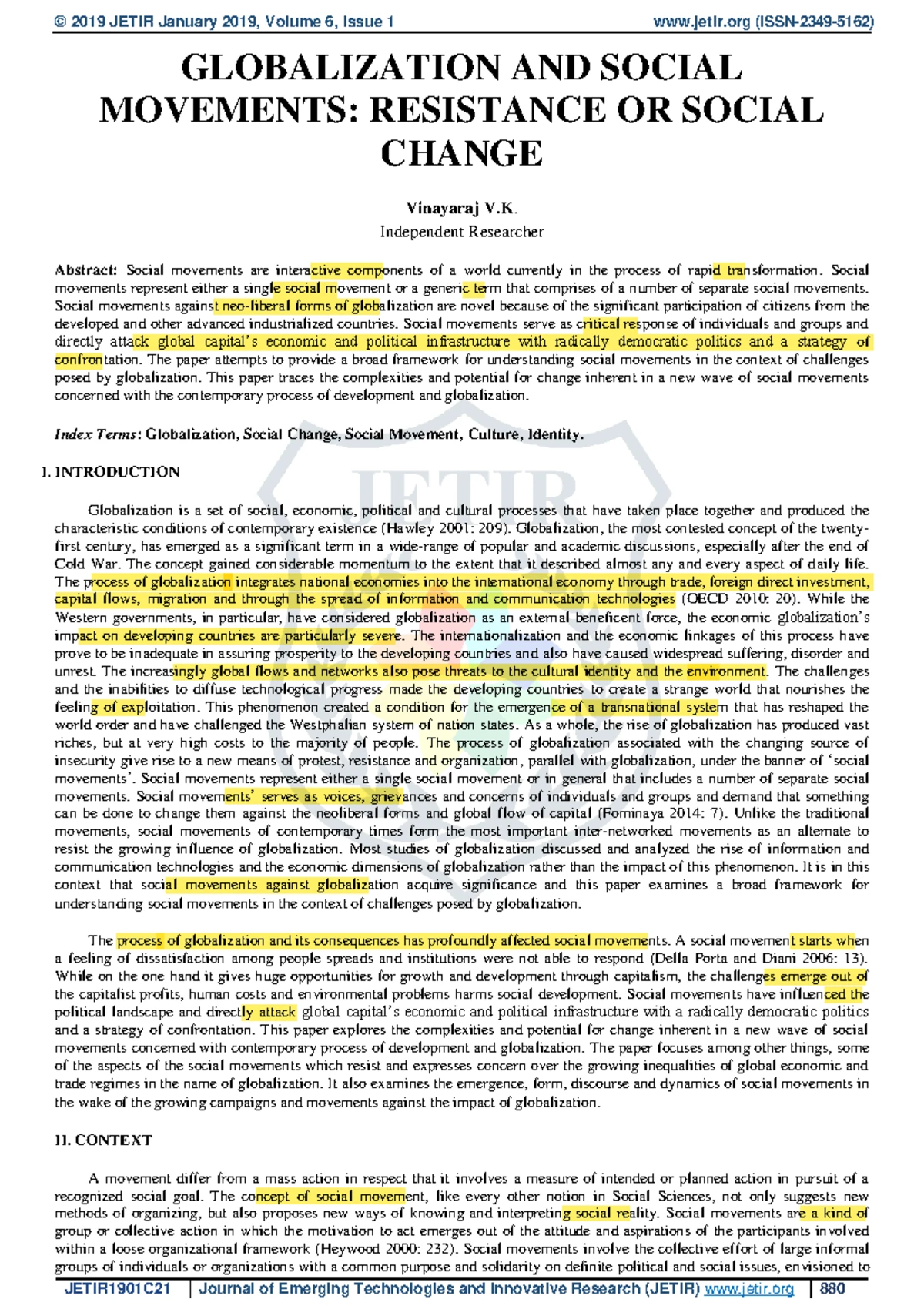 Global social movements - GLOBALIZATION AND SOCIAL MOVEMENTS ...