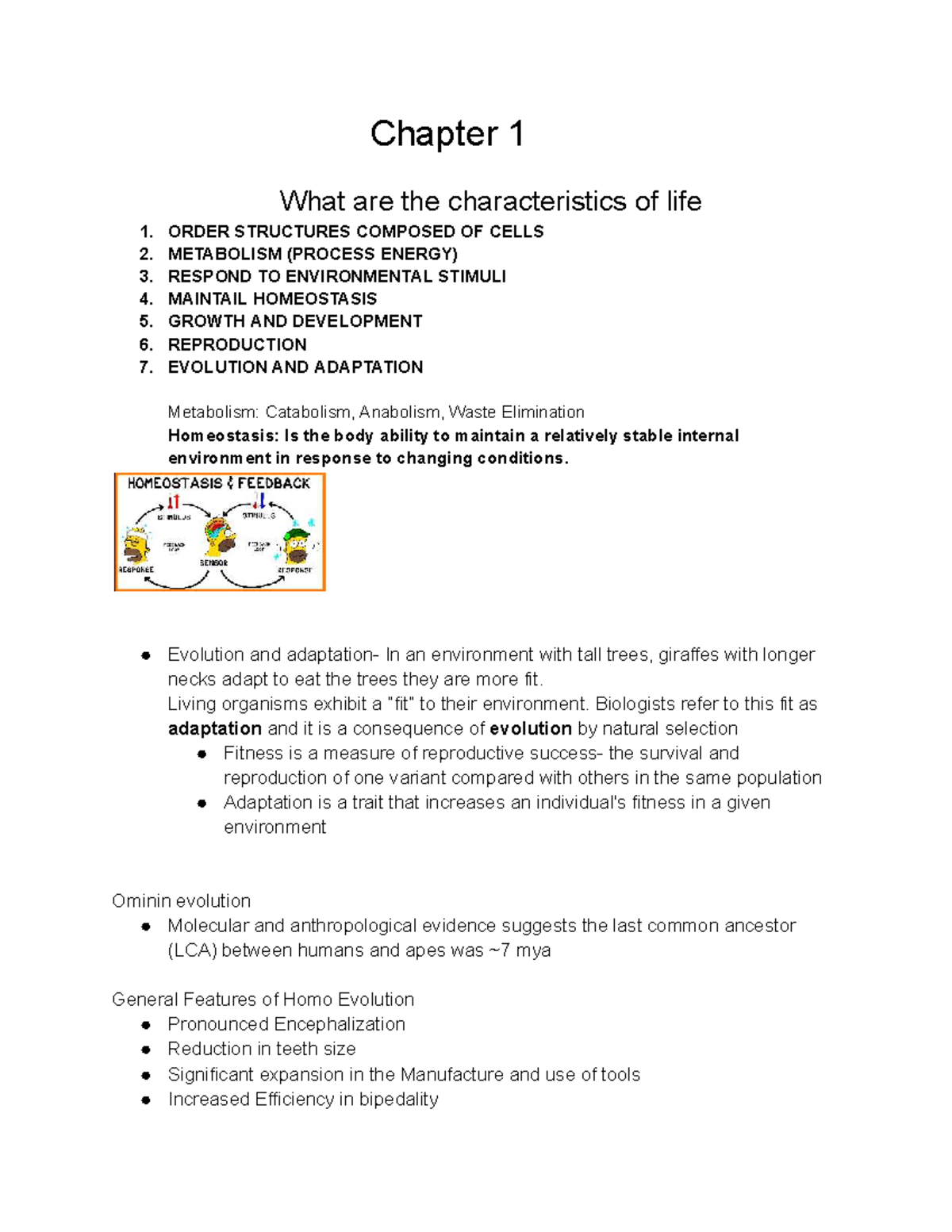 Biology 101: Chapter 1 - Characteristics of Life & Hierarchical ...