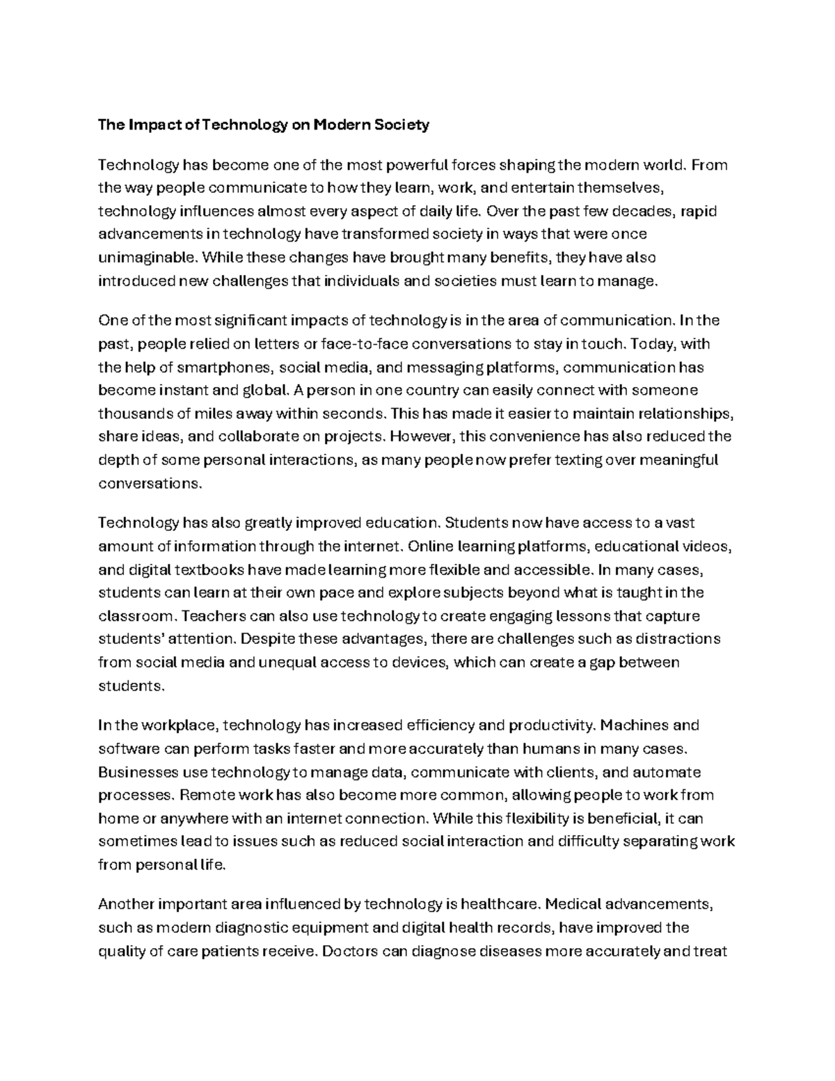 The Impact of Technology on Modern Society: A Comprehensive Overview ...