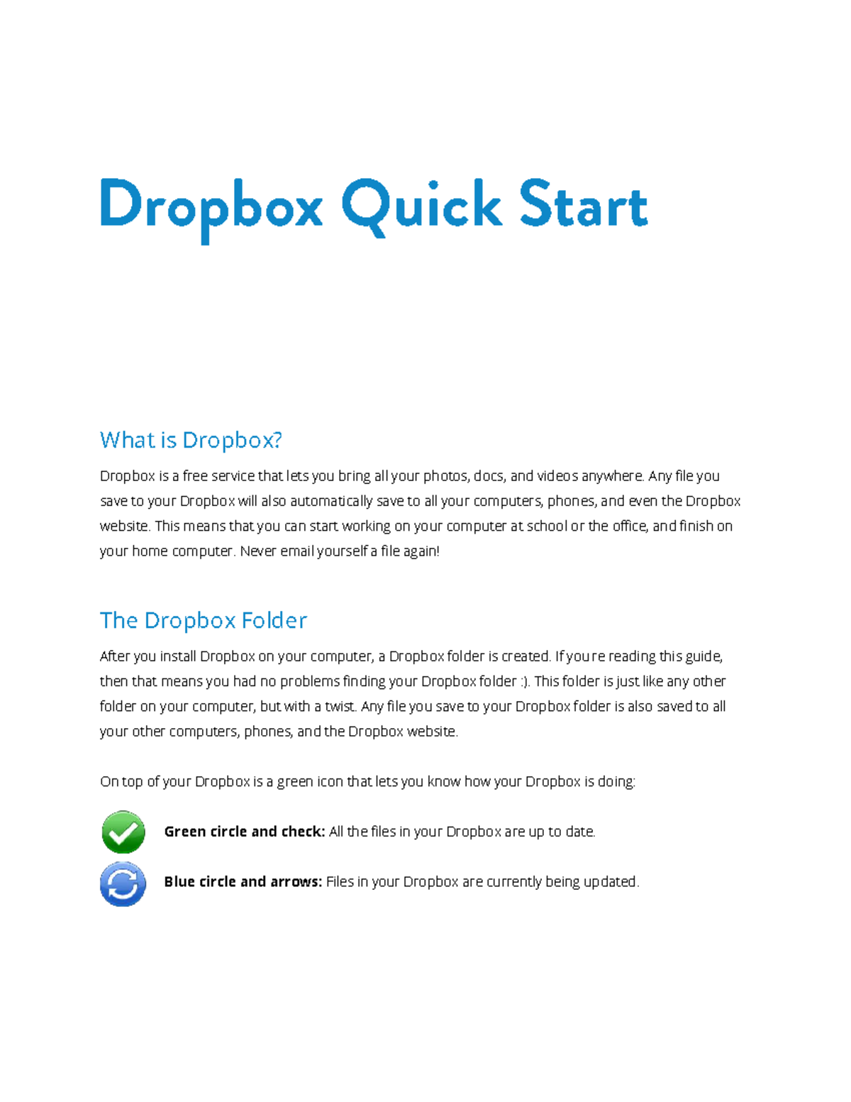 Getting Started with Dropbox: A Quick Guide for SANS 2001-CC1 - Studocu