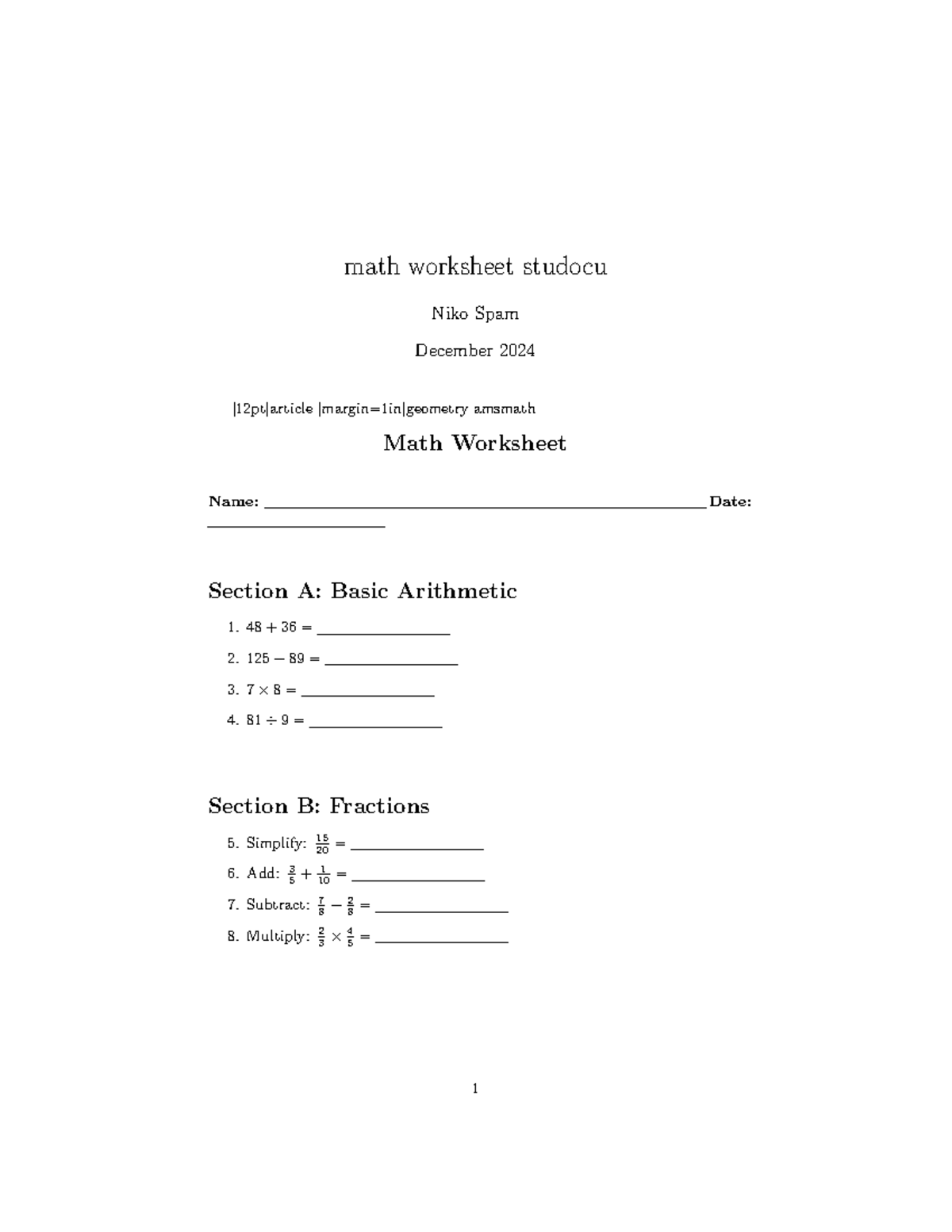 Math worksheet studocu - Mathematics - math worksheet studocu Niko Spam ...