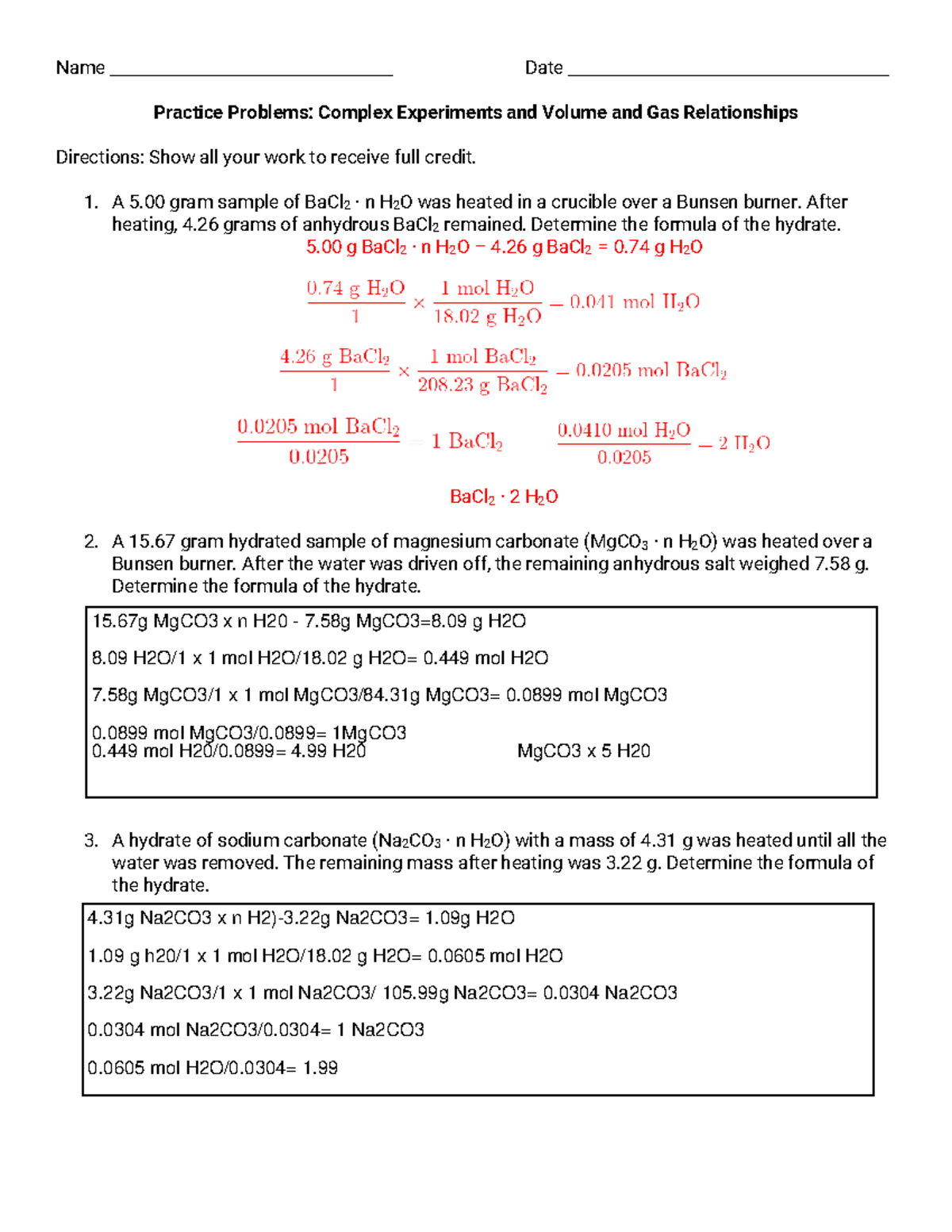 Complex+Experiments+and+Gas+and+Volume+Practice+Problems+v2 - Name Date ...