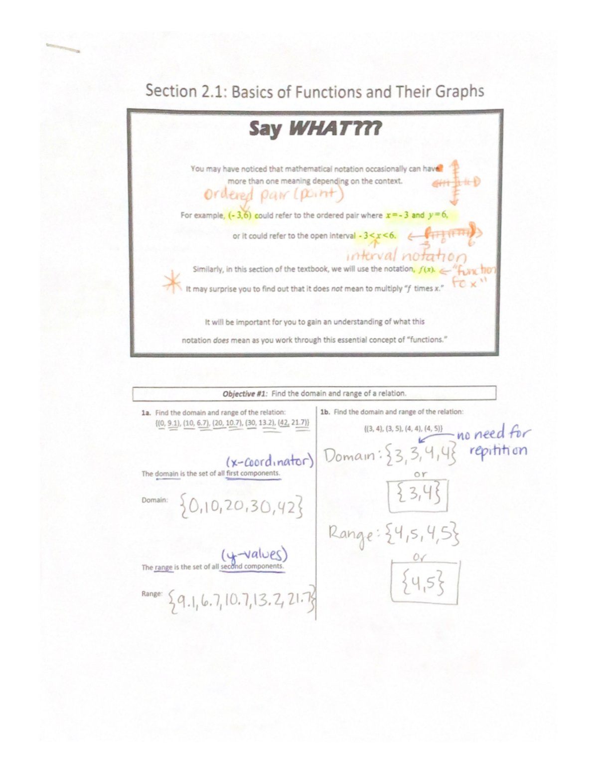 Basics of Functions and Their Graphs (Section 2.1) - Key Concepts and ...