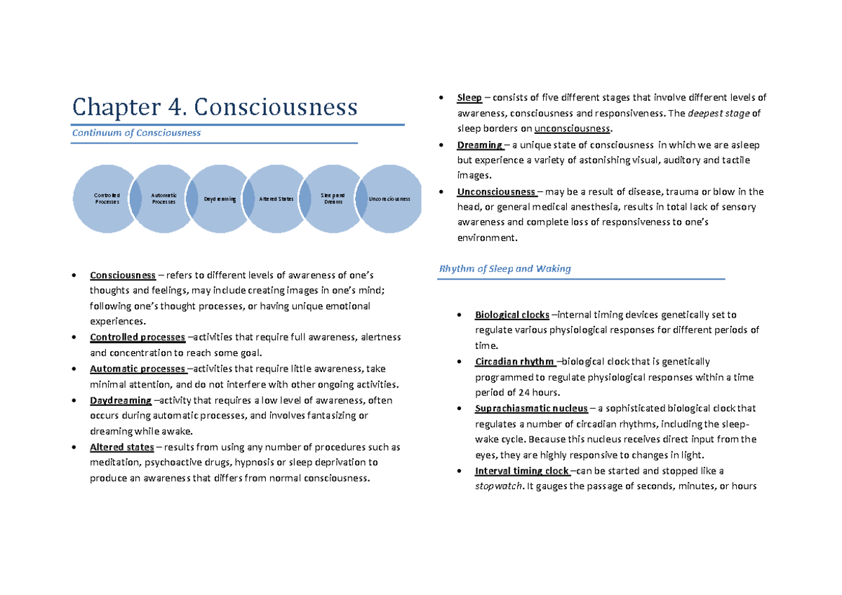 Psych 101 Midterm Reviewer: Consciousness, Intelligence, and Learning ...