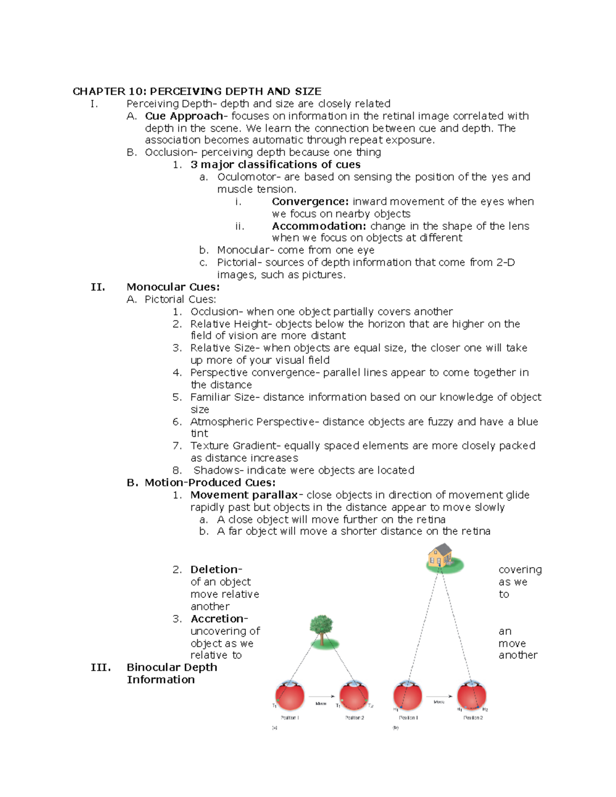 Chapter 10: Perceiving Depth and Size - CHAPTER 10: PERCEIVING DEPTH ...