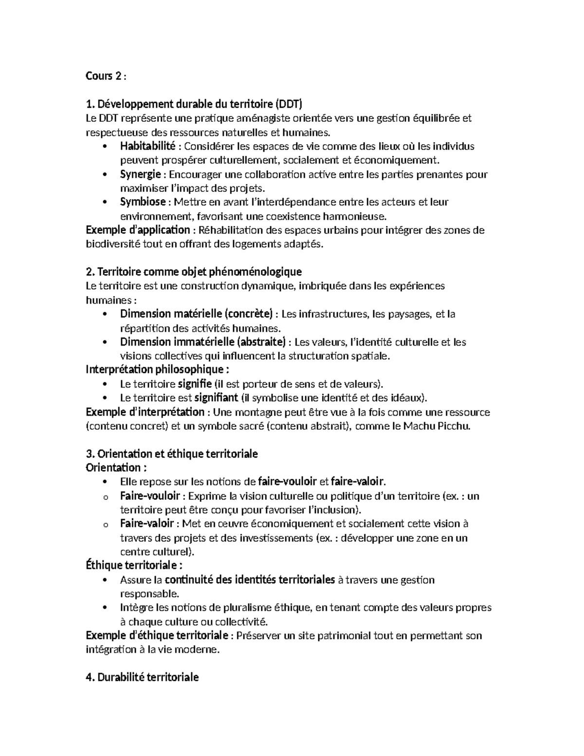 Cours 2 : Développement Durable et Établissements Humains (ÉH) - Notes ...