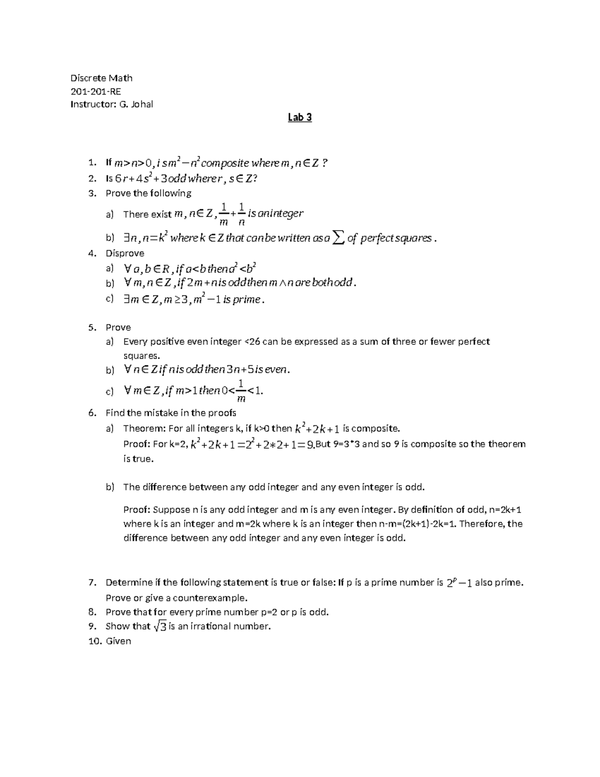 DM Lab3 - waves - Discrete Math 201-201-RE Instructor: G. Johal Lab 3 1 ...