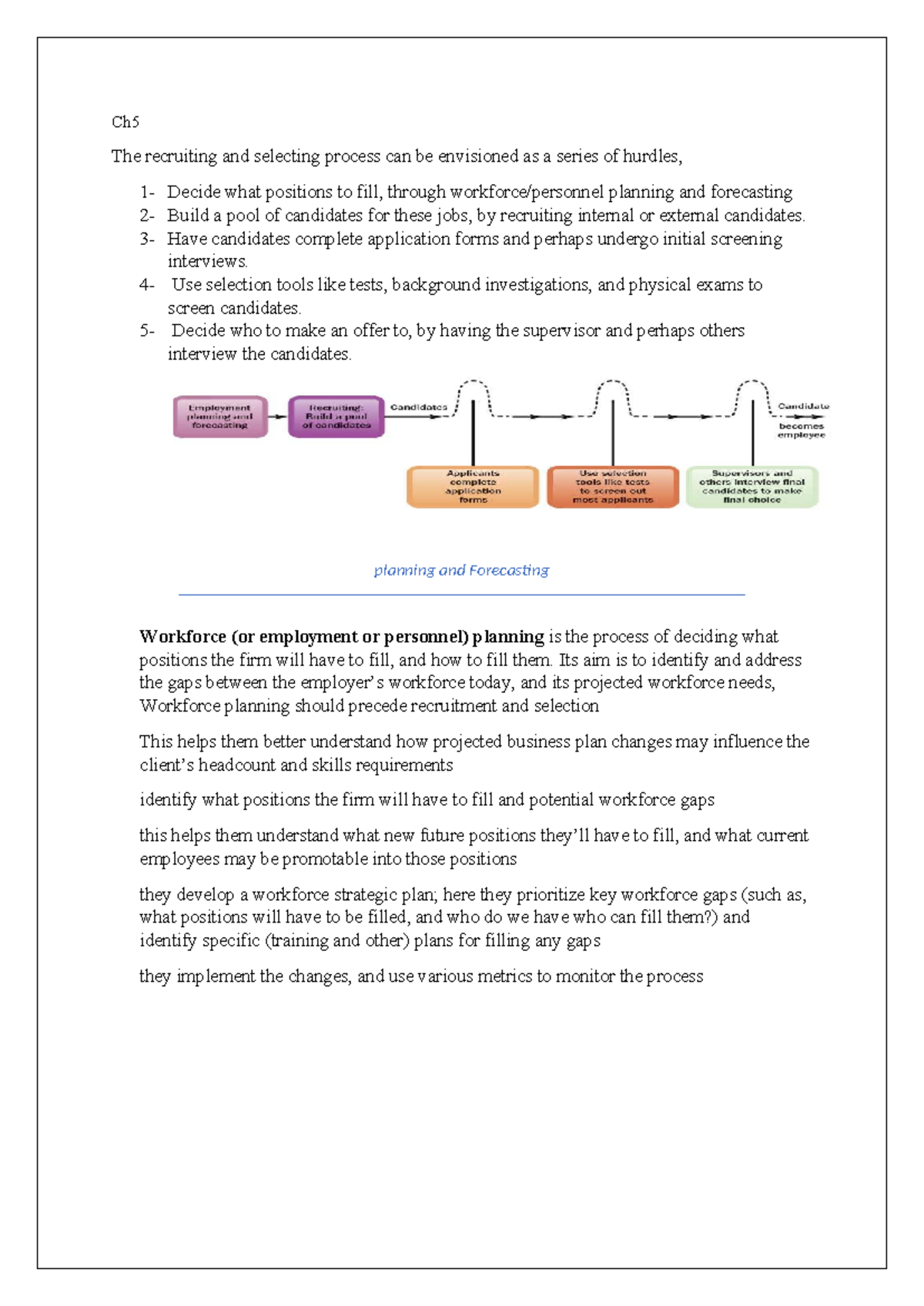 HRM 101: Chapter 5 - Recruiting and Selecting Process Overview - Studocu